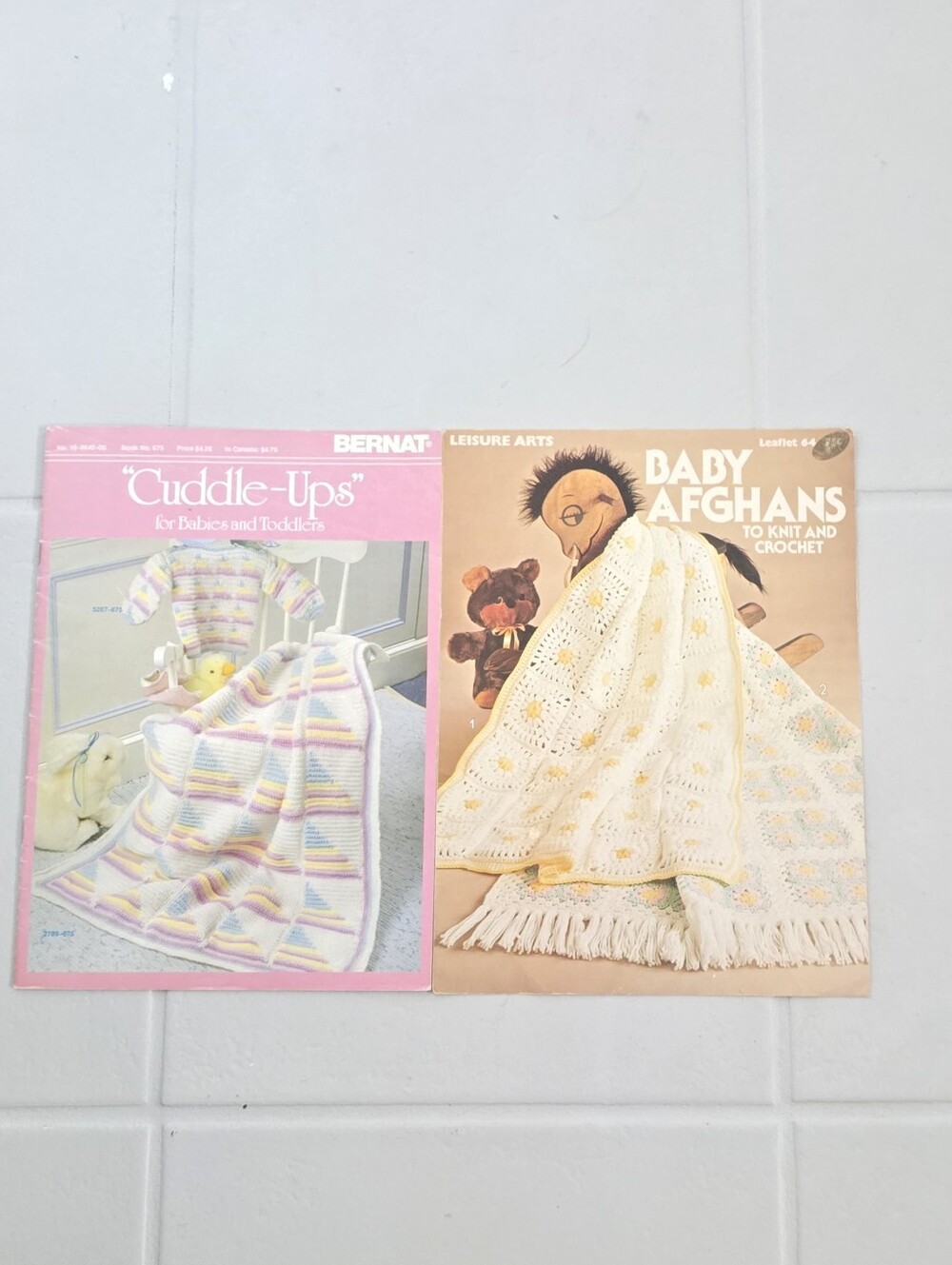 Vintage Bernat Knit Crochet Book Leaflets Baby Toddler Afghans Sweaters Patterns